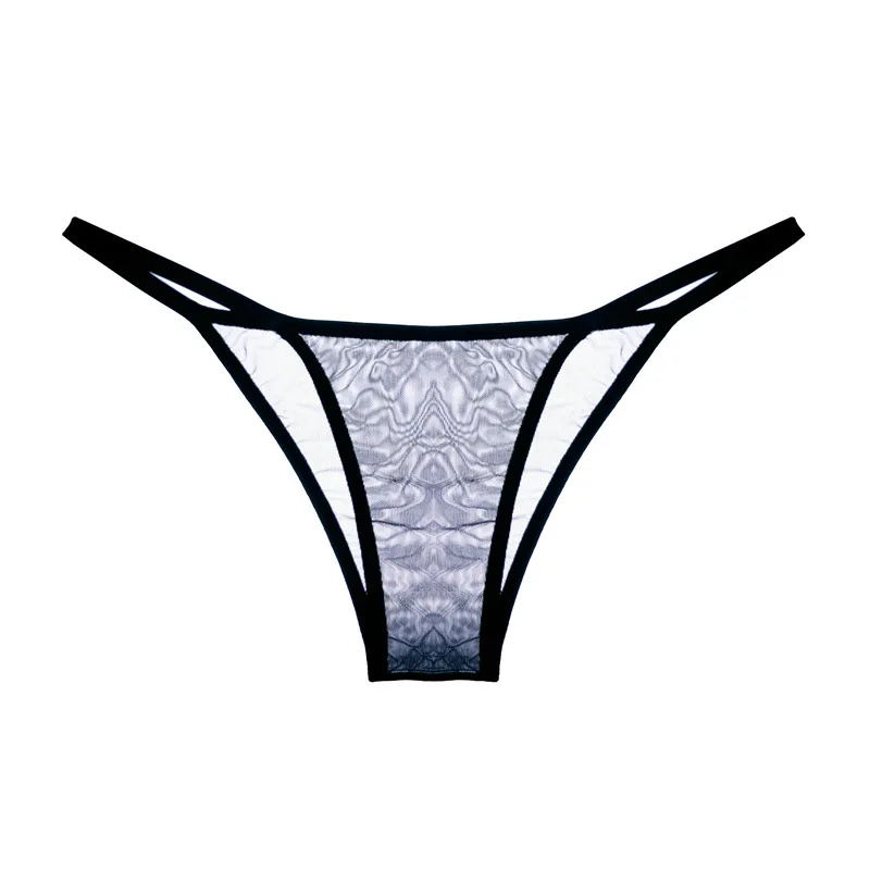 Transparent temptation two-dimensional sexy  ultra-small mini ladies briefs low waist half-covered mesh girls underwear