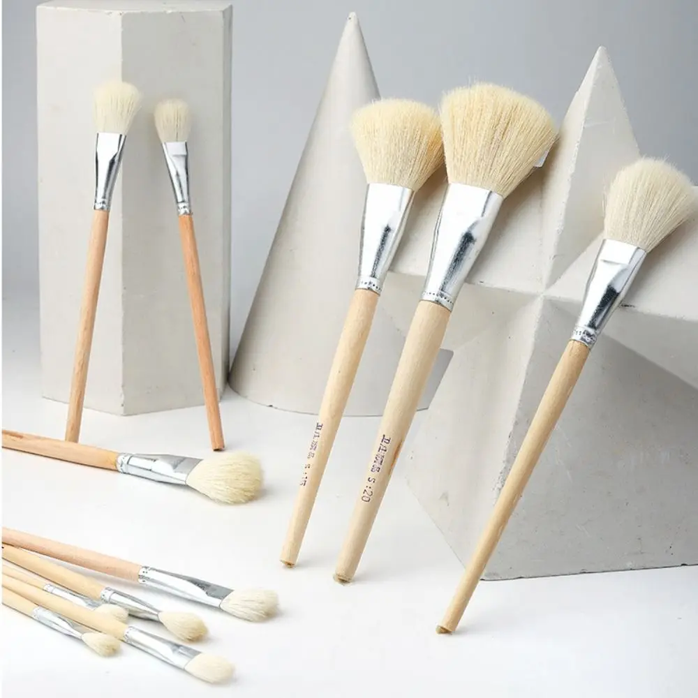 

Soft Goat Hair Painting Pen Reusable Wood Color Goat Hair Mop Brush High Quality Versatile Blend Mop Brush Set
