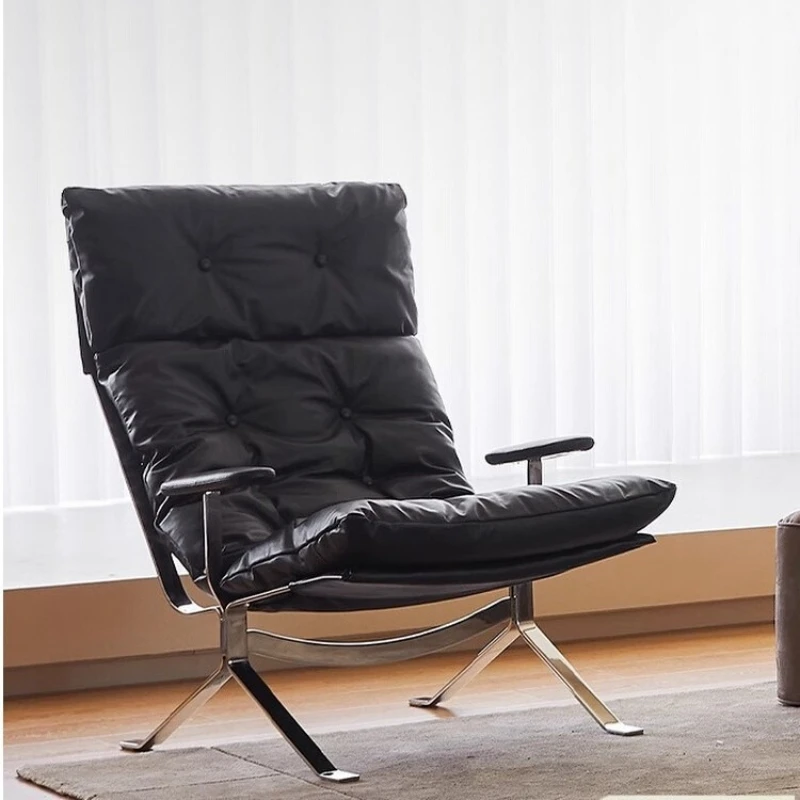 

Modern Nordic wabi-sabi armchair high back chair designer home lazy single sofa chair