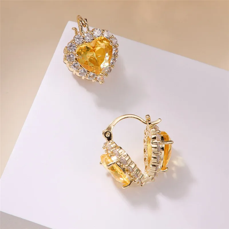 New Fashion Trend Unique Design Elegant Exquisite Love Crystal Double Sided Earrings For Women Jewelry Wedding Party Premium Gif