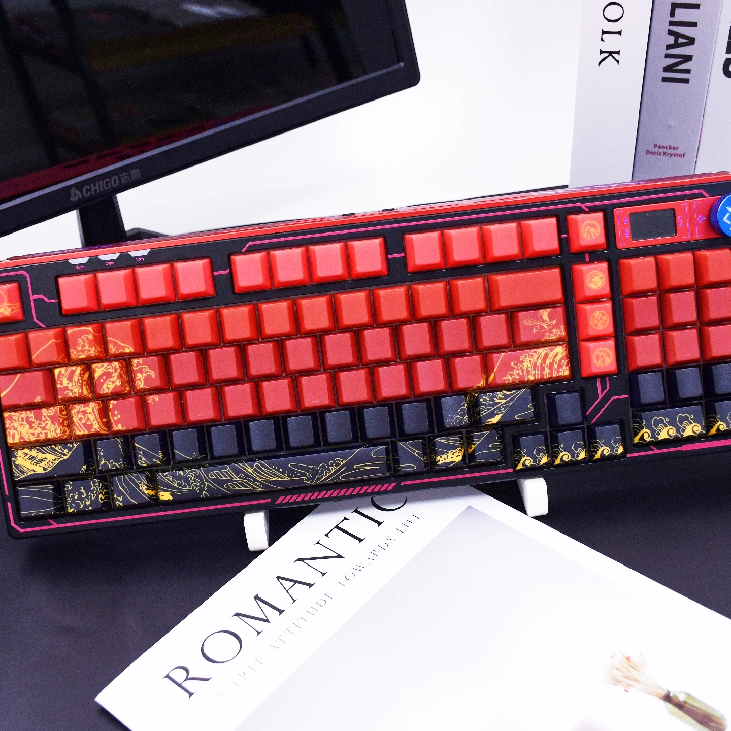 

Ukiyo-e key cap side engraved light pbt personalized creative keys can replace 61/68/75/87 mechanical keyboard cap