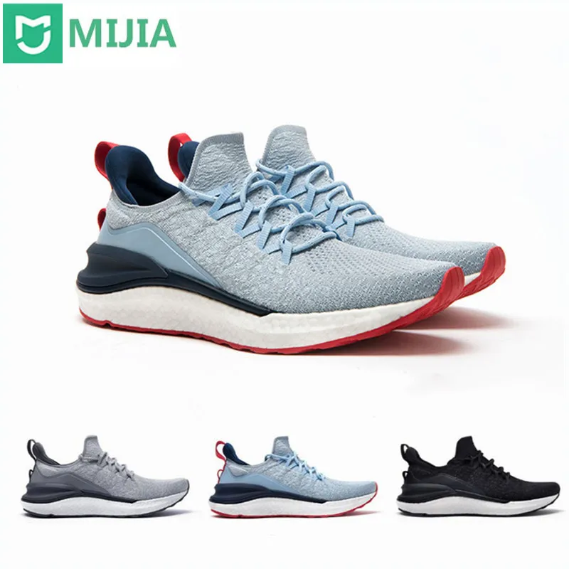 Mijia Sports Shoes 4 Lightweight Ventilate Elastic Knitting Shoes Breathable Refreshing City Running Sneaker For Man