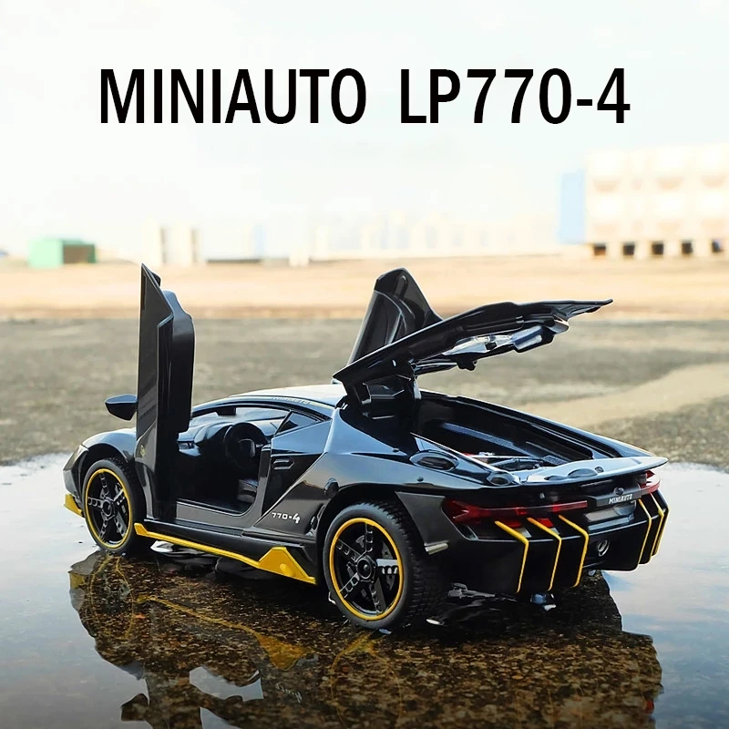 

Автомобиль LP770 1:32, модель спортивного автомобиля из сплава, литый под давлением звук светильник, супер-гонки, подъемный хвост, колеса, игрушки для детей, рождественский подарок