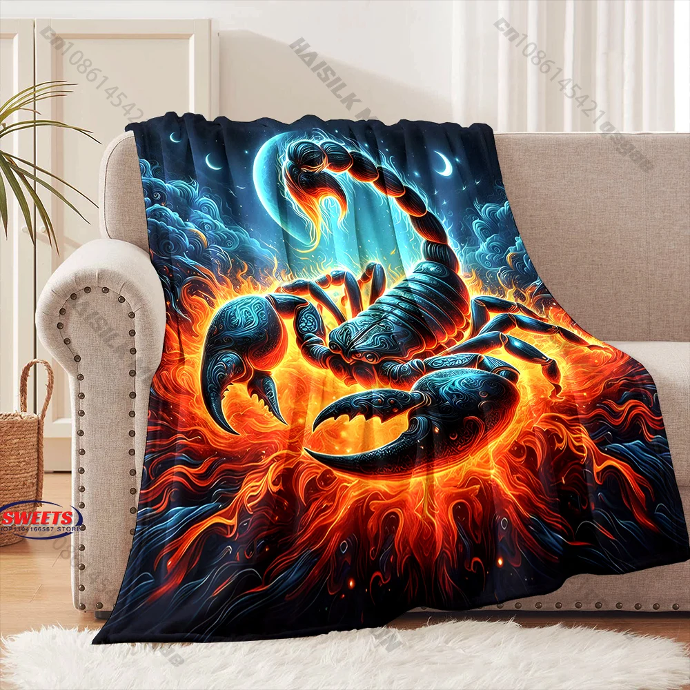 

"Fiery Scorpion Night Blanket" Multiple sizes kid's and adults' bedroom living room sofa decor blanket, Exquisite gift