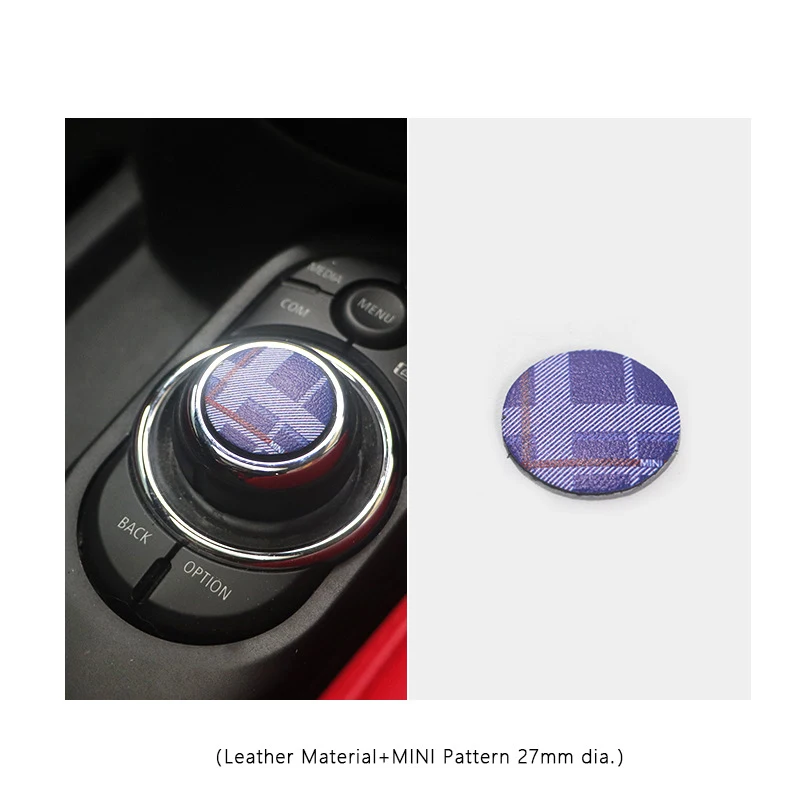 For MINI Cooper F56 F55 F57 Car Central Control Multimedia Button Cover Leather Sticker Interior Accessories Styling