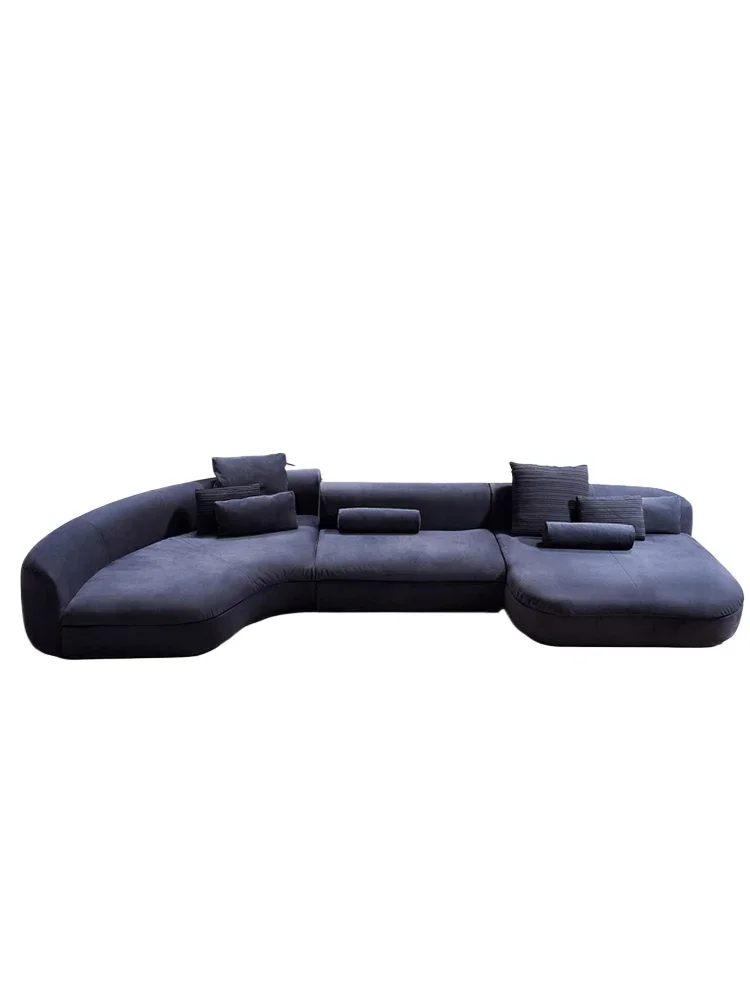 frosted fabric, leather sofa, villa large apartment, living room arc