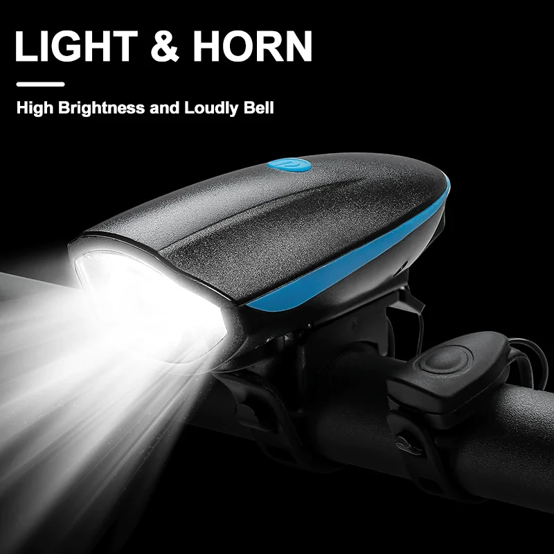 Luz de bicicleta elétrica com chifre recarregável frente farol lâmpada 140db alto ciclismo sino anel mtb acessórios da bicicleta estrada