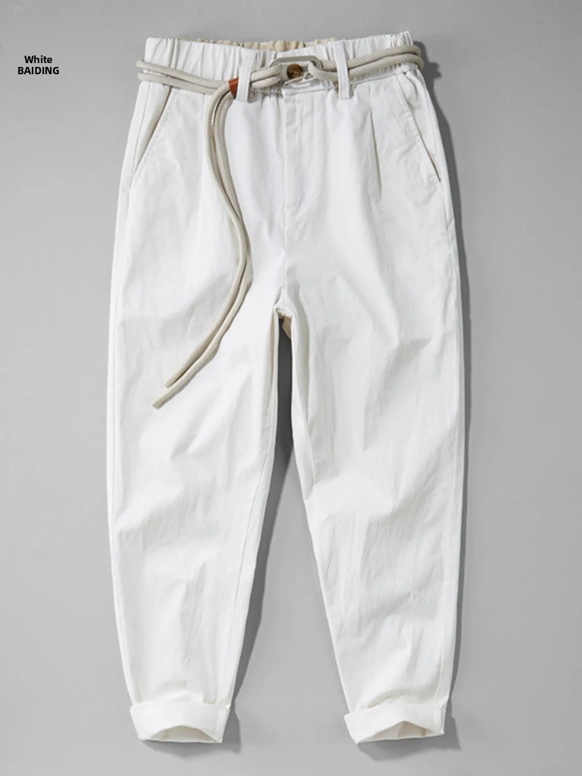 

Retro American Sle Men's Work Pants Loose Straight Leg Wide Leg Wear Resistant Casual Long Pants White Faion Urban