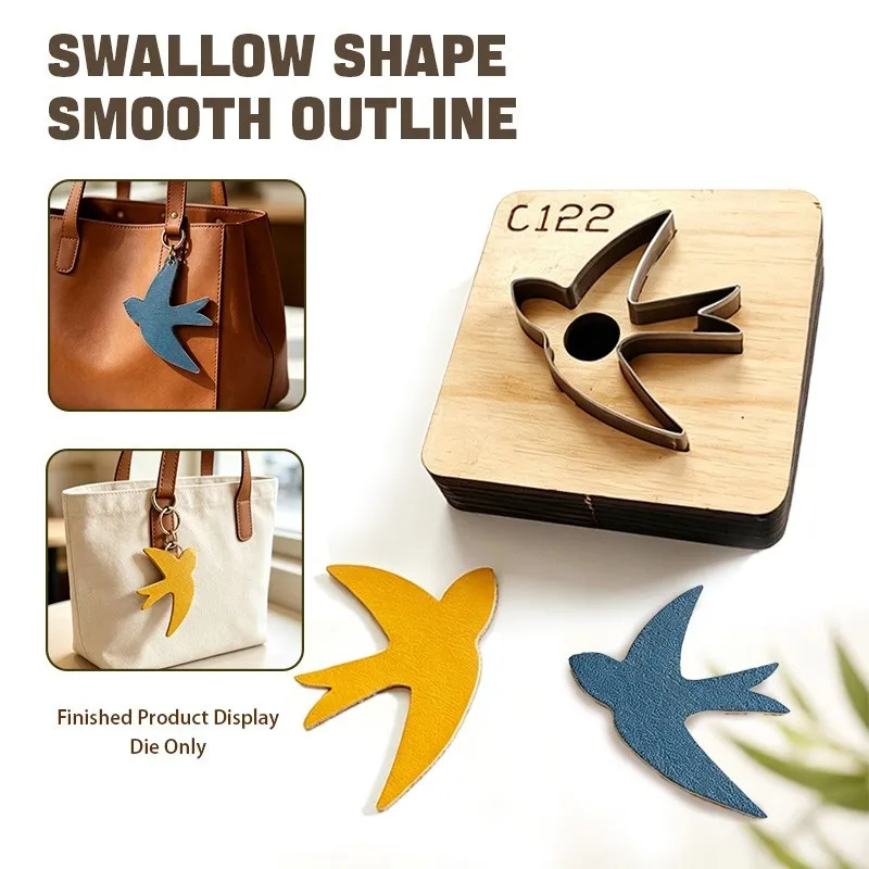 Swallow Pendant Leather Die Cut Mold DIY Handmade Leather Craft Cutting Die for Keychain Tag Leather Blank Cutting Tool