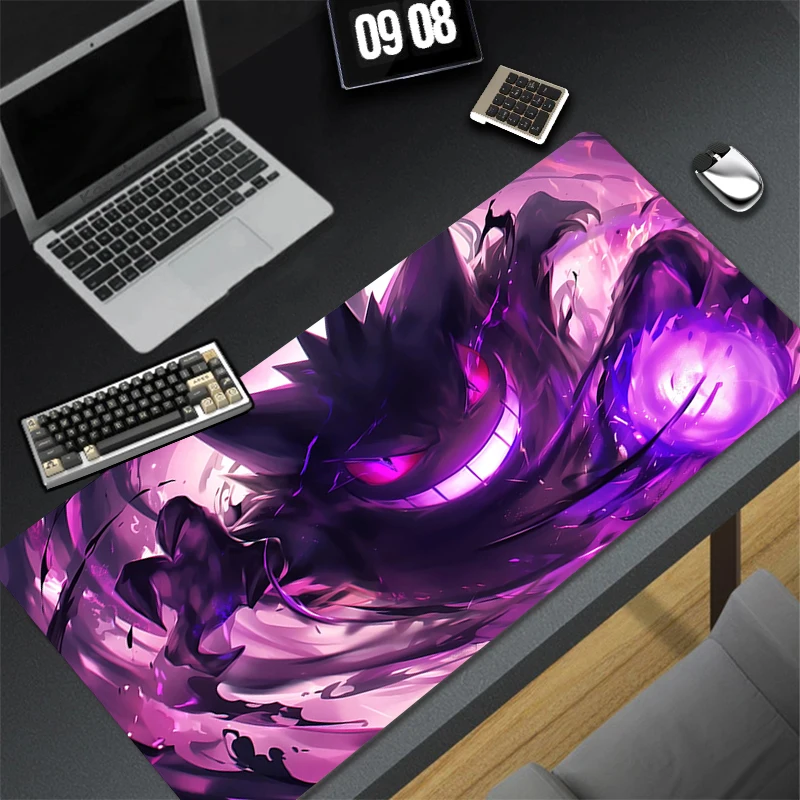 XXL Play Mat Laptop Black Gaming Accessories Mouse Pad Japan Anime Keyboard Rug PC P-pokemon Gengar Mousepad Gamer Keyboard Rug