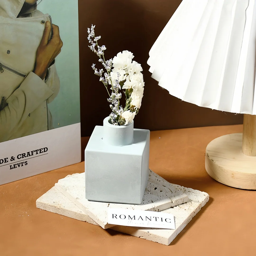 Mini Handmade Concrete Planter Flower Vase Molds Square Cube Plaster Silicone Mold Succulent Plant Pot Room Decor Mould