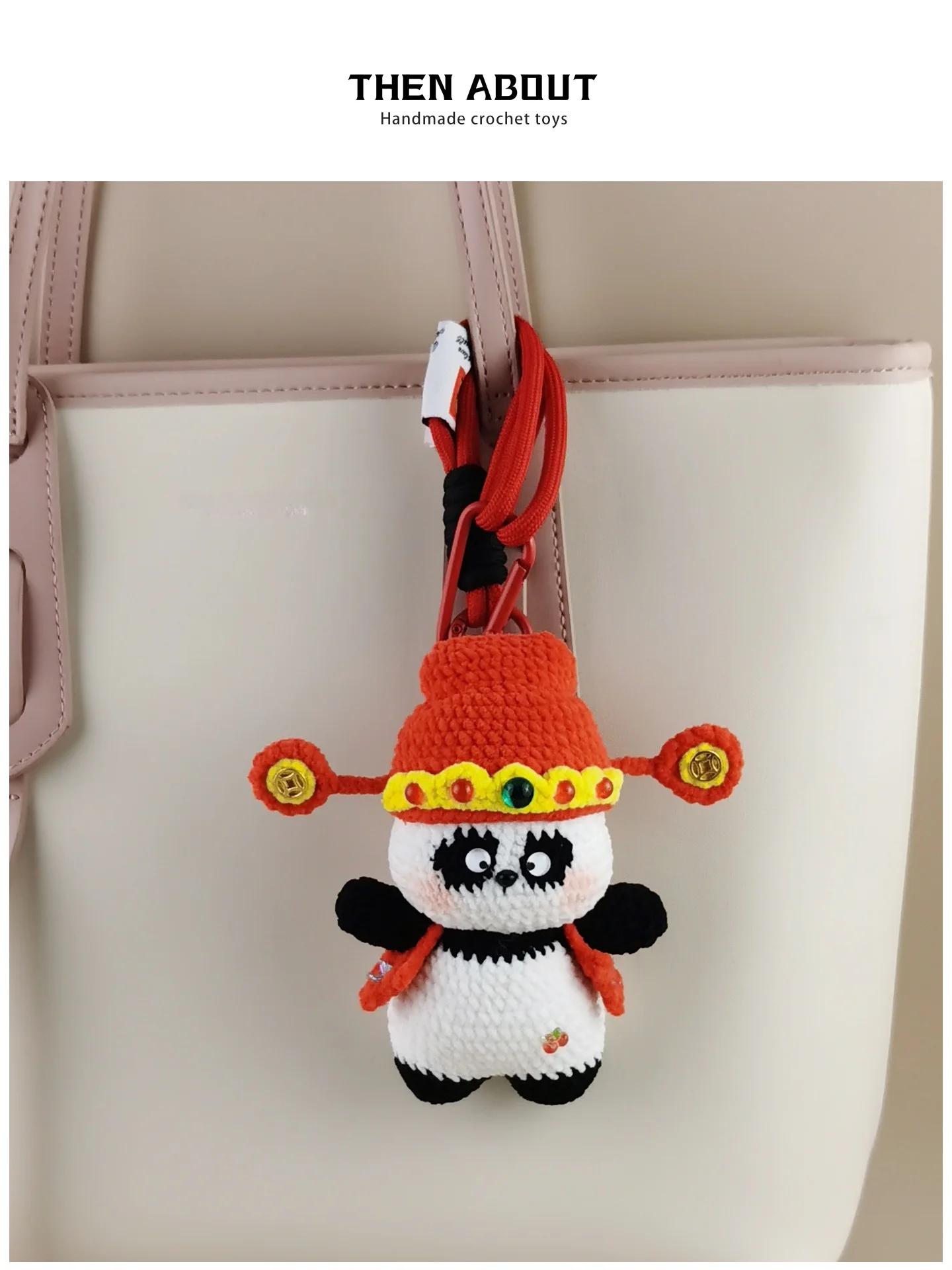 Thenabout Lucky Panda Keychain Bag Charm Joyful Wealth Attracting Unique Gift Fashionable Accessory for Handbags And Luggage