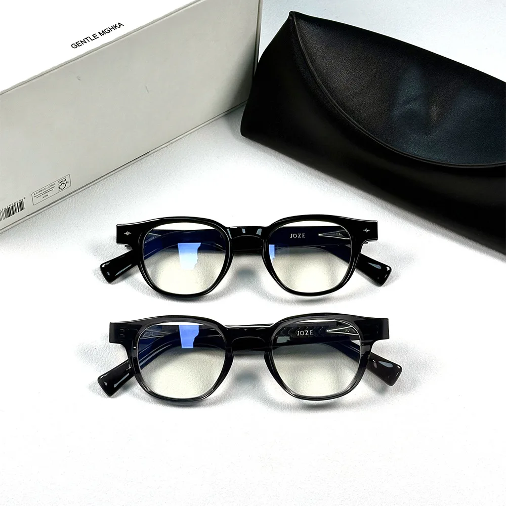 

High Quality New Design Fashion Men's Flat Mirrors Retro Small Frame Universal Women's Frame Round Clear Unisex Acetate Glasses