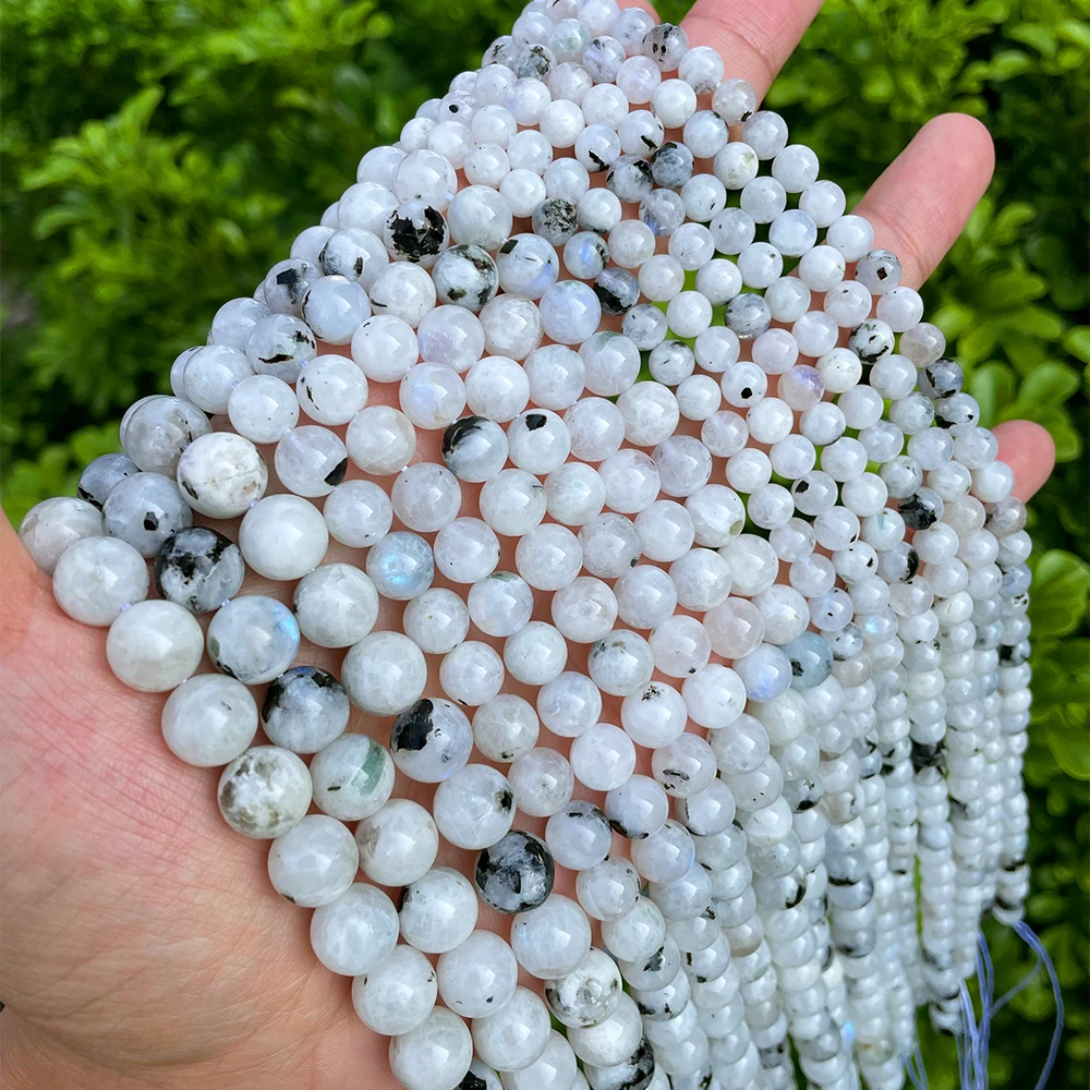 Wholesale Natural Indian Moonstone 6 8 10mm Loose Gemstone Beads for Jewelry Making Wholesale Crystal Beads DIY Accessories