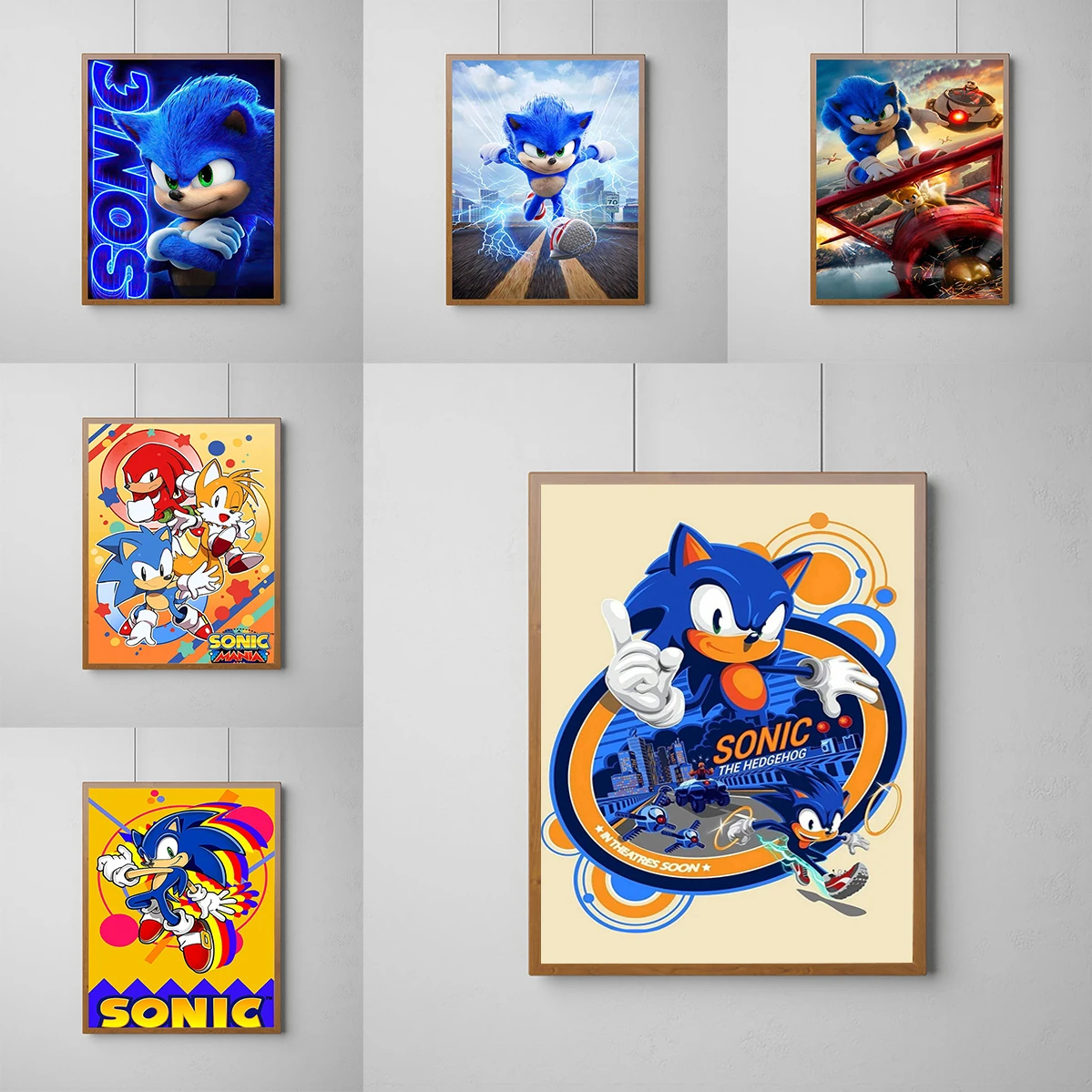 S-Sonic H-Hedgehog Poster Cartoon Game Poster Wall Decoration for Home Accessory Painting on Canvas Decorative Paintings Art the