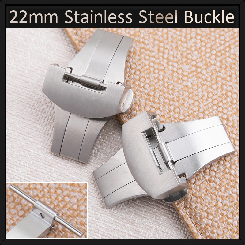 22mm Watch Clasp Accessories Stainless Steel Buckle Double Press Butterfly Buckle Suitable Fit For Panerai Strap Folding Buckle