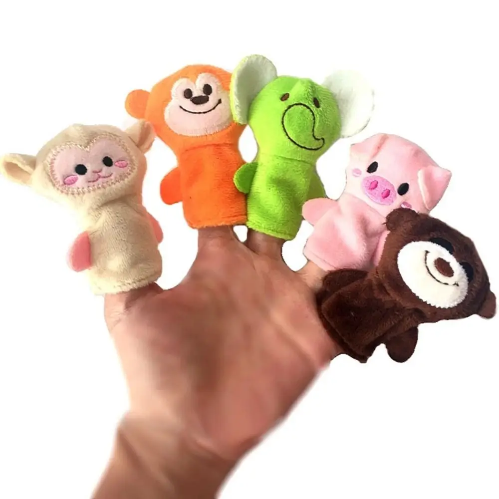 Interactive Parent-Child Children's Hand Puppet Monkey Plush Finger Puppet Elephant Dog Animal Puppet Educational Toy