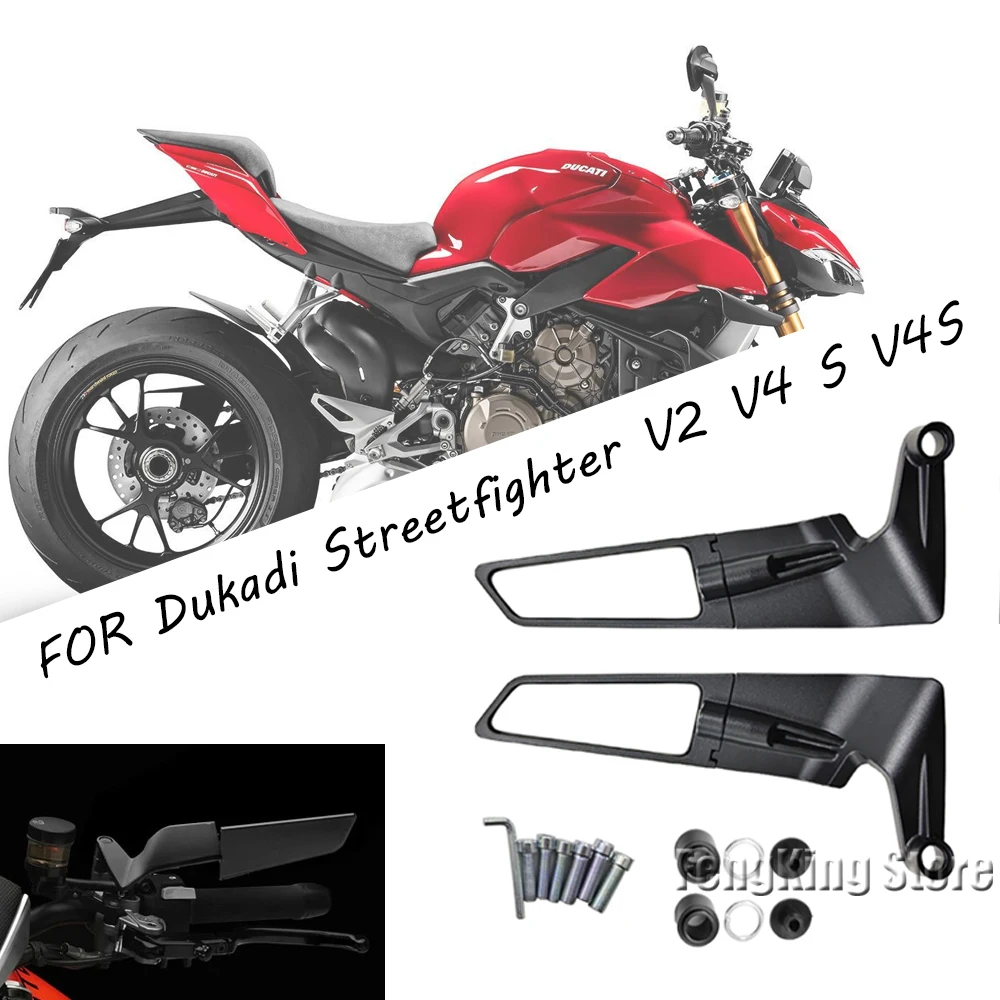 

For Dukadi Streetfighter V2 V4 S V4S motorcycle accessories rearview mirror wind wing side rear view reversing