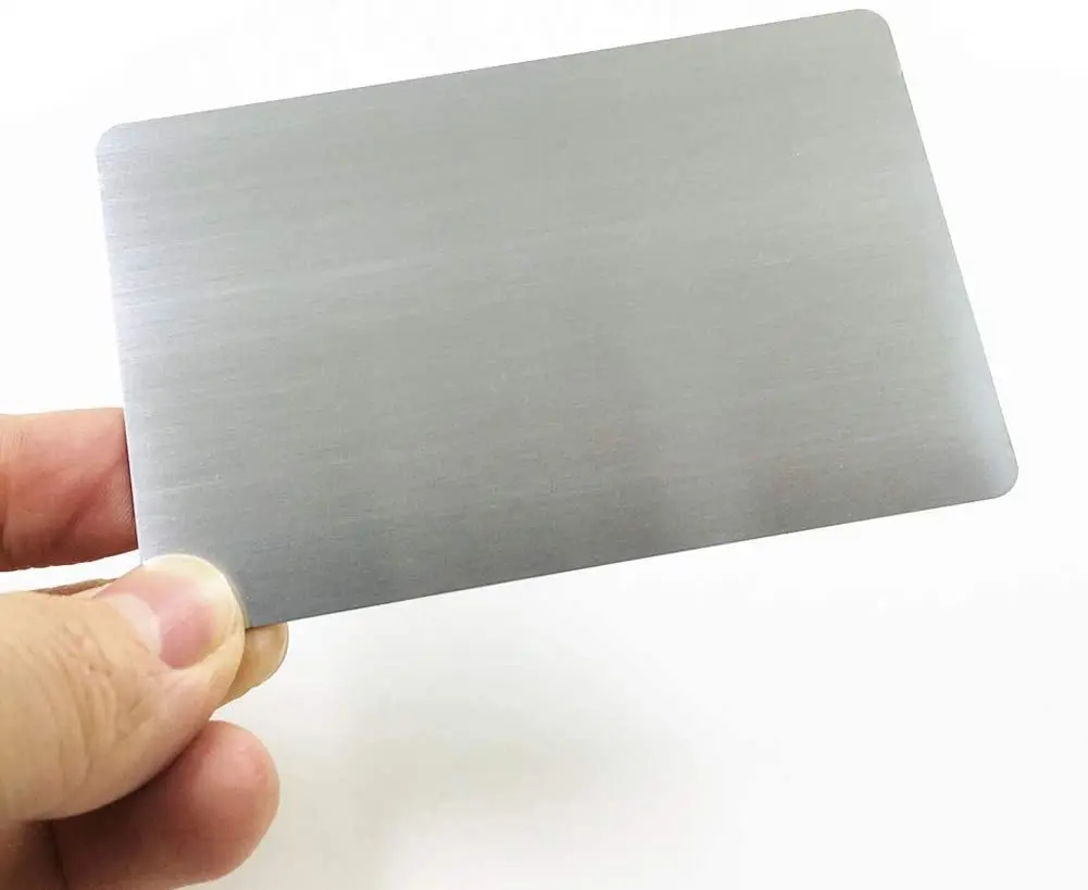 10 unidades/pacote 304 Aço Inoxidável Grosso De Metal Cartões de Visita Cartão Em Branco para o Cliente Gravação A Laser DIY Gift Cards