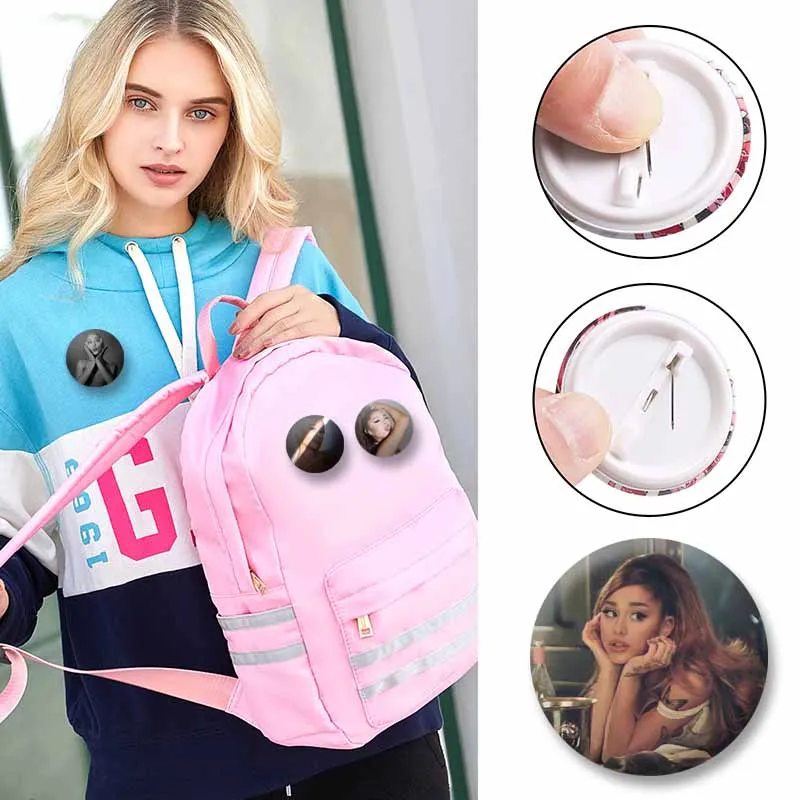 Sunshine Singer A-Ariana Grande Coin Brooches Backpack Clothes Decoration Badges Creative Funny Jewelry Pins Fans Souvenir Gifts