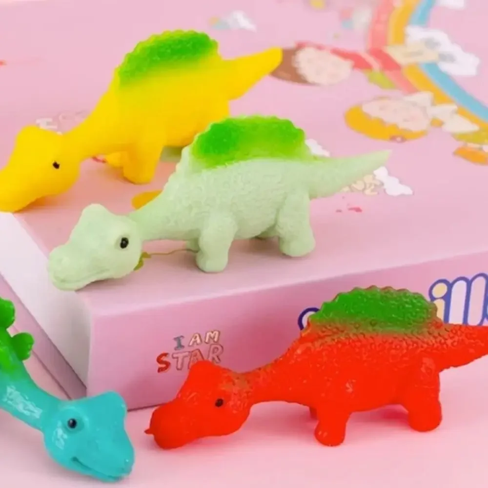 5PCS Gift Dinosaur Ejection Dinosaur Toy Not Deformed Cartoon Animals Dinosaur Finger Toys Anxiety Stress Relief Toy
