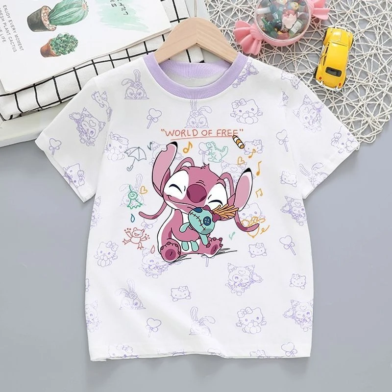 Girls' Short-sleeved Quick-drying T-shirt 2025 New Style Children's and Babies' Summer Teddy Cartoon Cute Top Stylish T-shirt