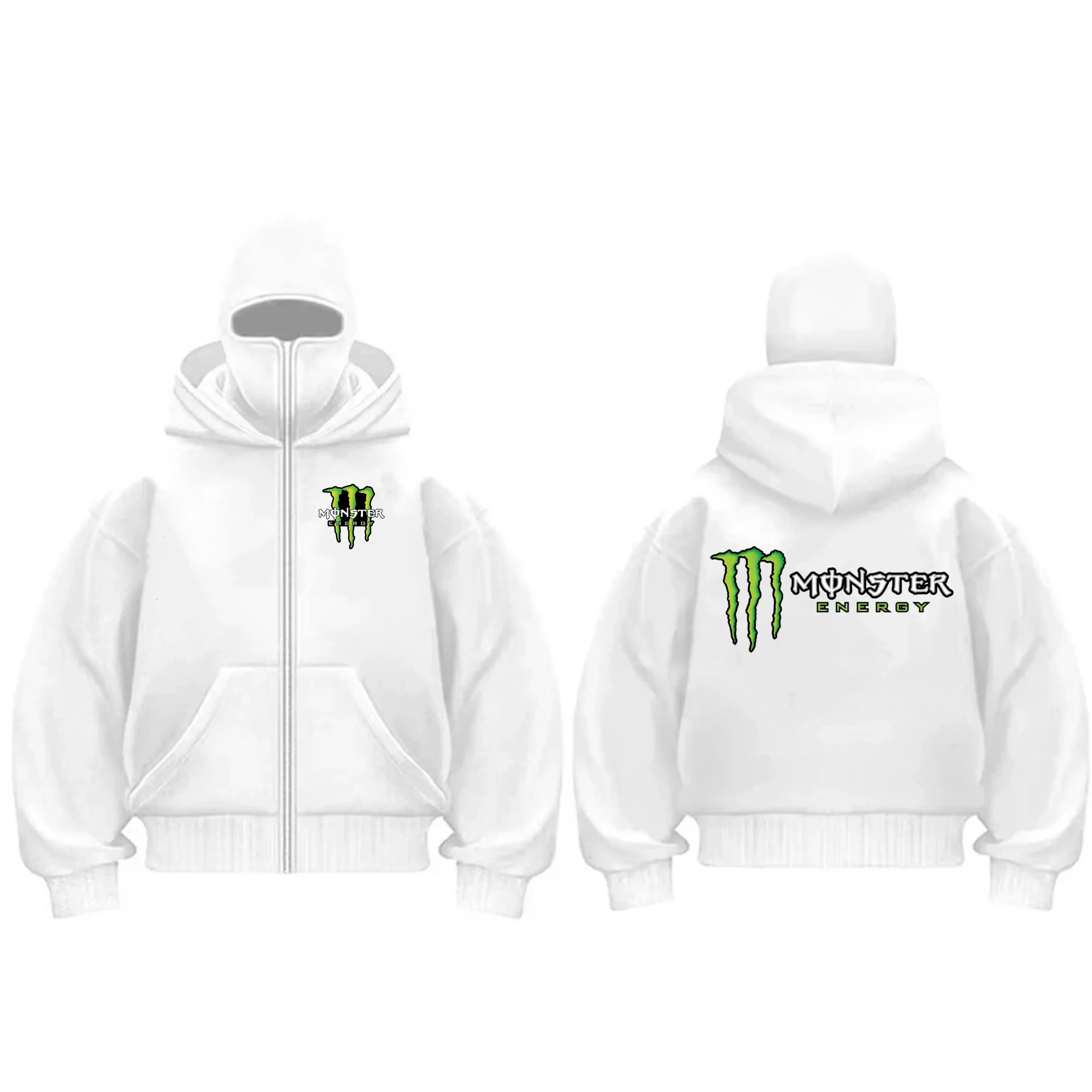 2026Monster EnergyNieuw heren- en wintermonster-energiesportbomberjack met capuchon en ritssluiting voor heren en dames
