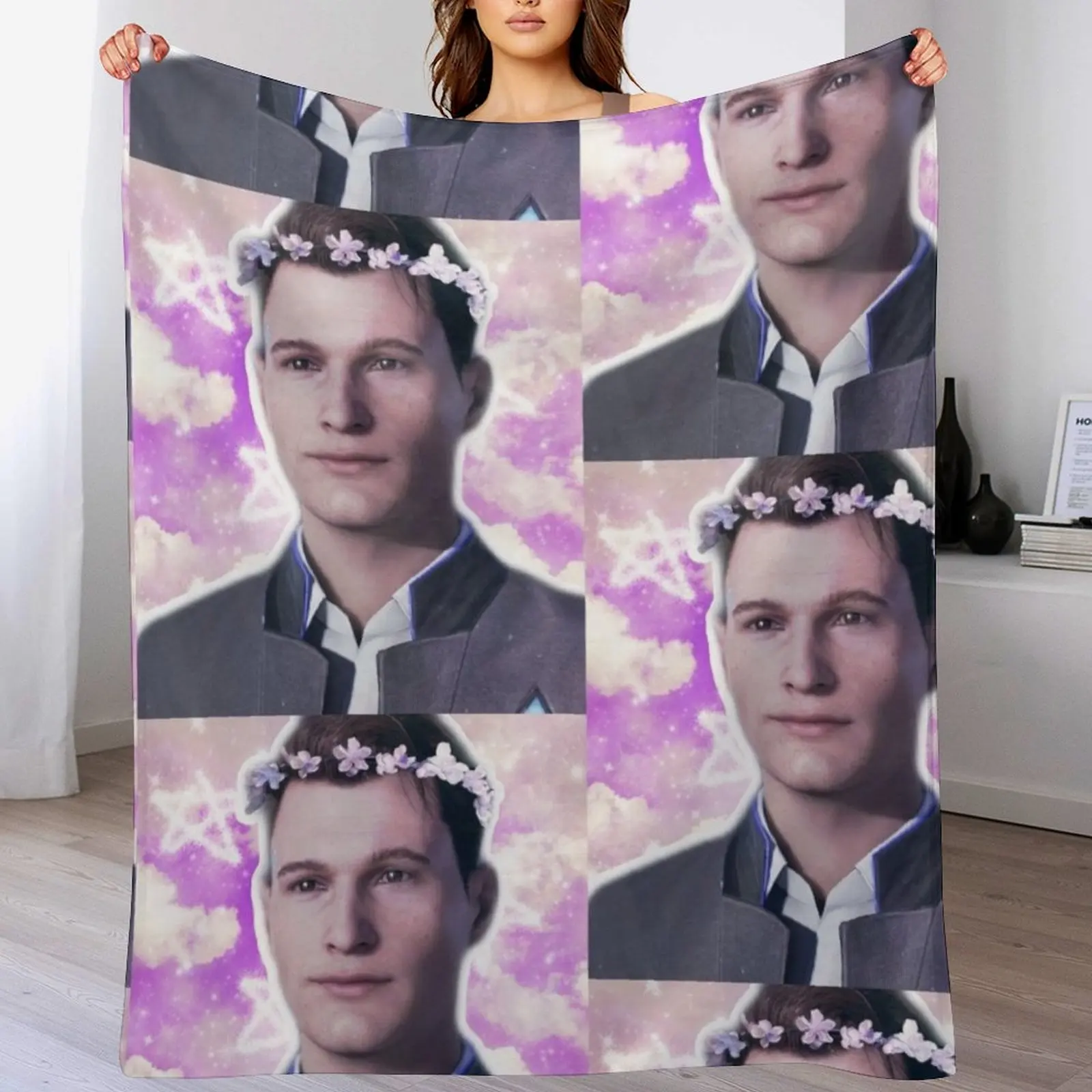 

Flowerboy Connor DBH Videogame Throw Blanket Warm Throw Blanket Gift for Anniversary