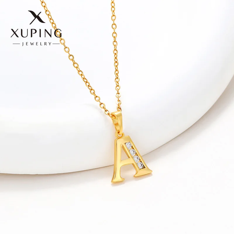 Luxury 24K 9999 Pure Gold real gold Women's Alphabet Pendant Necklace Hip Hop English Alphabet Pendant