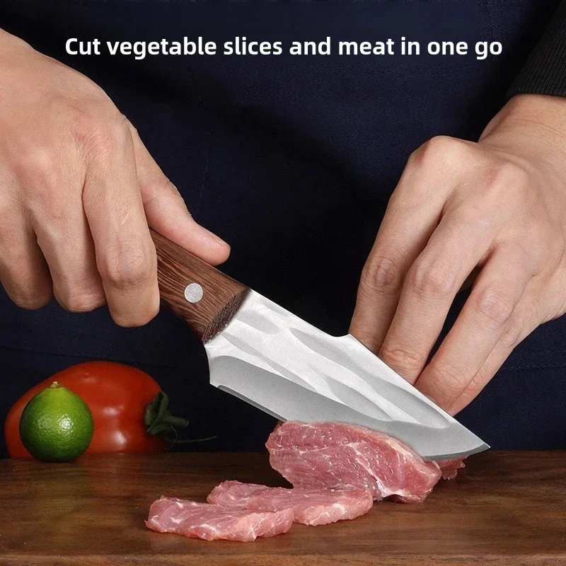 Steak Barbecue Outdoor Knife for Cutting Vegetables Kitchen Forged Meat Knife Ring Boning Fruit Knife Sharp Mongolian Knife