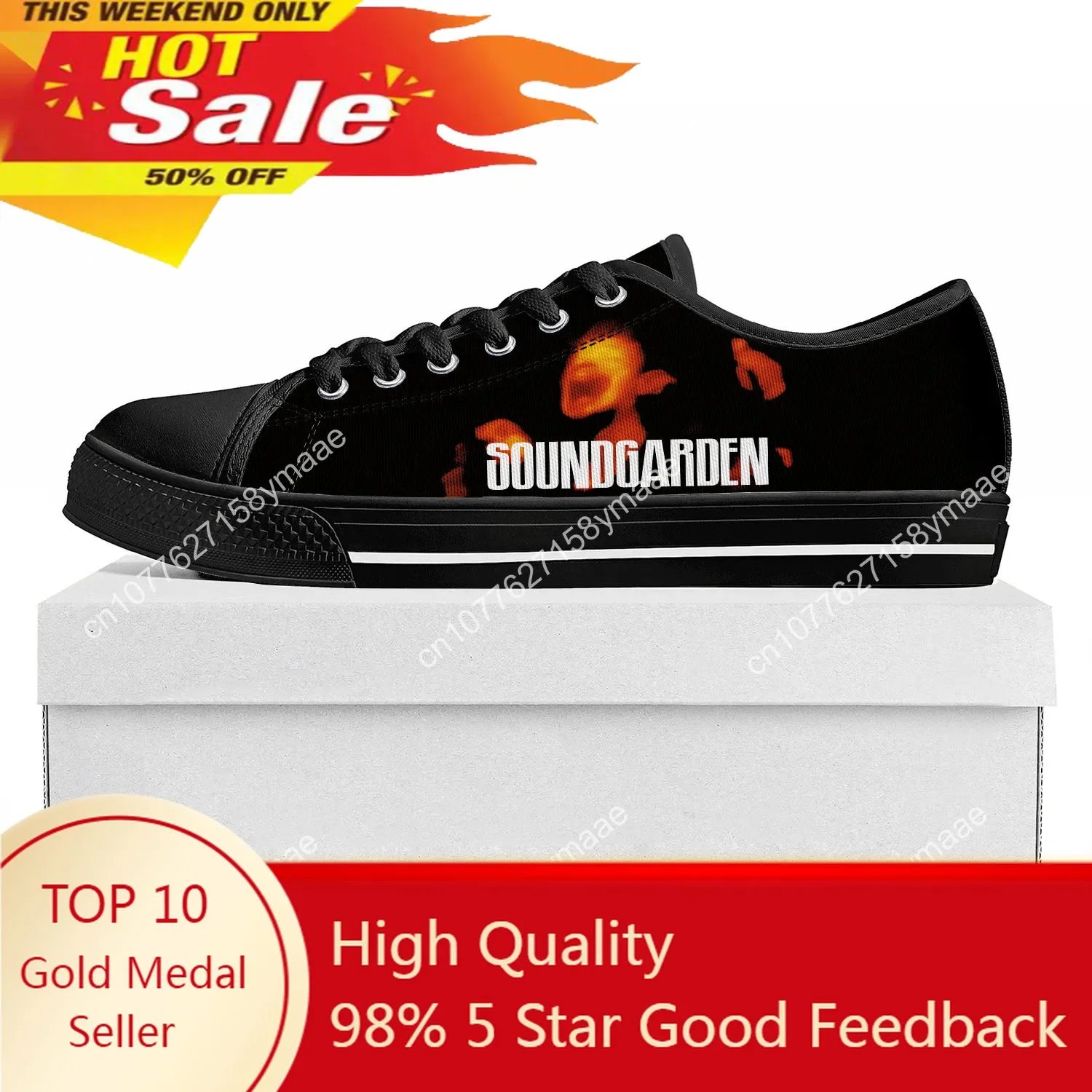 

Soundgarden Rock Band Low Top Sneakers Womens Mens Teenager High Quality Sneaker Canvas Casual Superunknown Customize Shoe Black