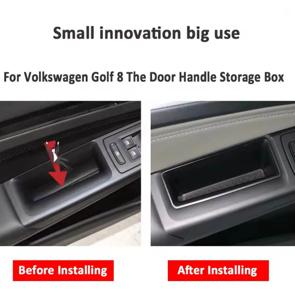 لسيارة فولكس فاجن فولكس فاجن جولف 8 MK8 2020 - 2024 Acc. زوج واحد من صندوق تخزين باب السيارة الأمامي والخلفي، حاوية بمقبض مسند الذراع، زوج واحد #3
