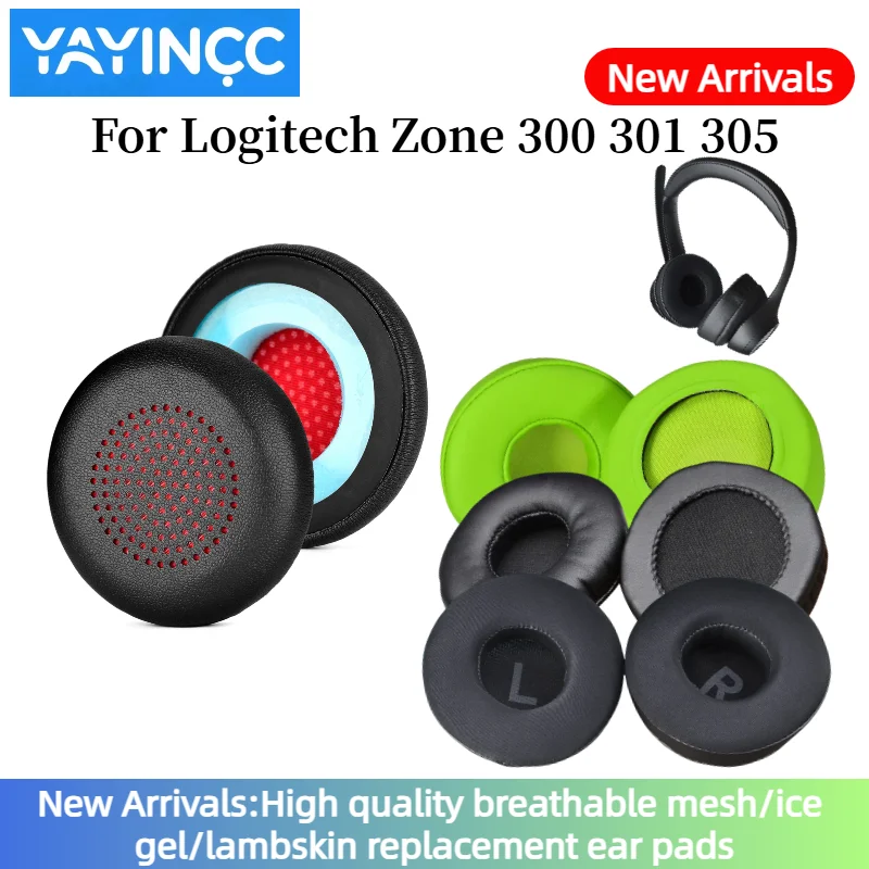 

YAYINCC Soft Foam Protein Leather Headphone Ear Pads Compatible For Logitech Zone 300 301 305 Headset Earmuffs Repairing Parts