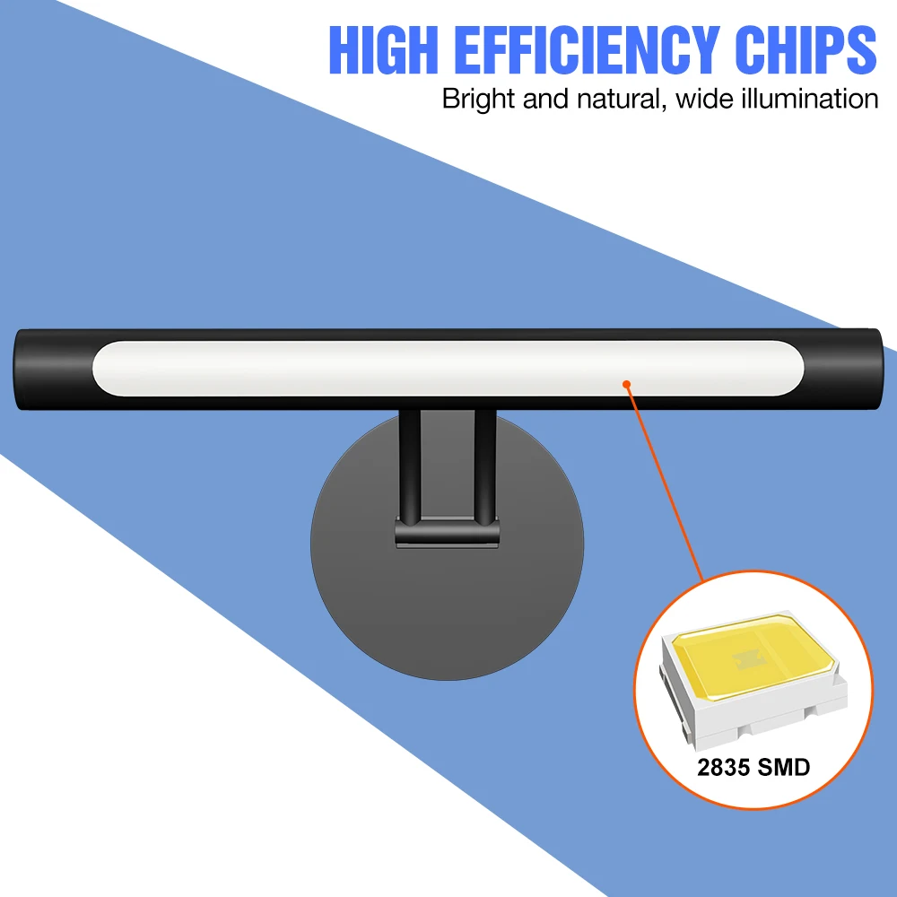 Led Bathroom Light Mirror Wall Lamp USB Rechargeable Vanity Table Light LED Touch Dimming Lamp Dressing Table Makeup Mirror Bulb