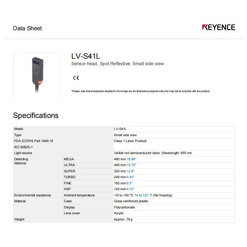 Brand New Genuine LV-S41L KEYENCE digital laser sensor with spot reflection, 100% original warehouse stock