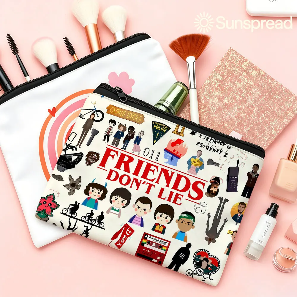 

A TV Program Makeup Bag Cute Zipper Bag for Women Jewelry Storage Bag Perfect Travel Zipper Small Storage Bag