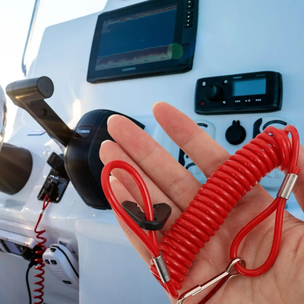 Jet Ski Emergency Cut Off Kill Switch Lanyard Marine Boat Engine Safety Flameout Stop Rope Tether for Outboard Motor Equipment