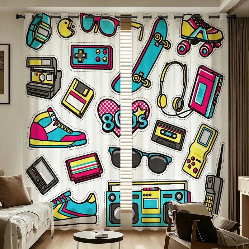 2Pcs Microfiber Curtain Set,Multi-Sizes,Machine Washable,Easy Hanging & Installation,85% Light Blocking,Guest Room Styling