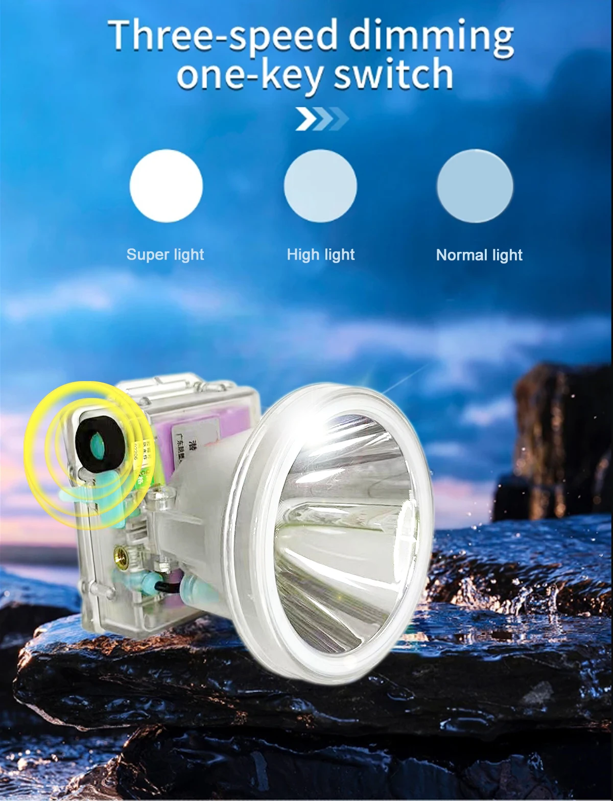 Super Bright  headlight waterproof Diving LED charge Night Dive Outdoor head-mounted flashlight