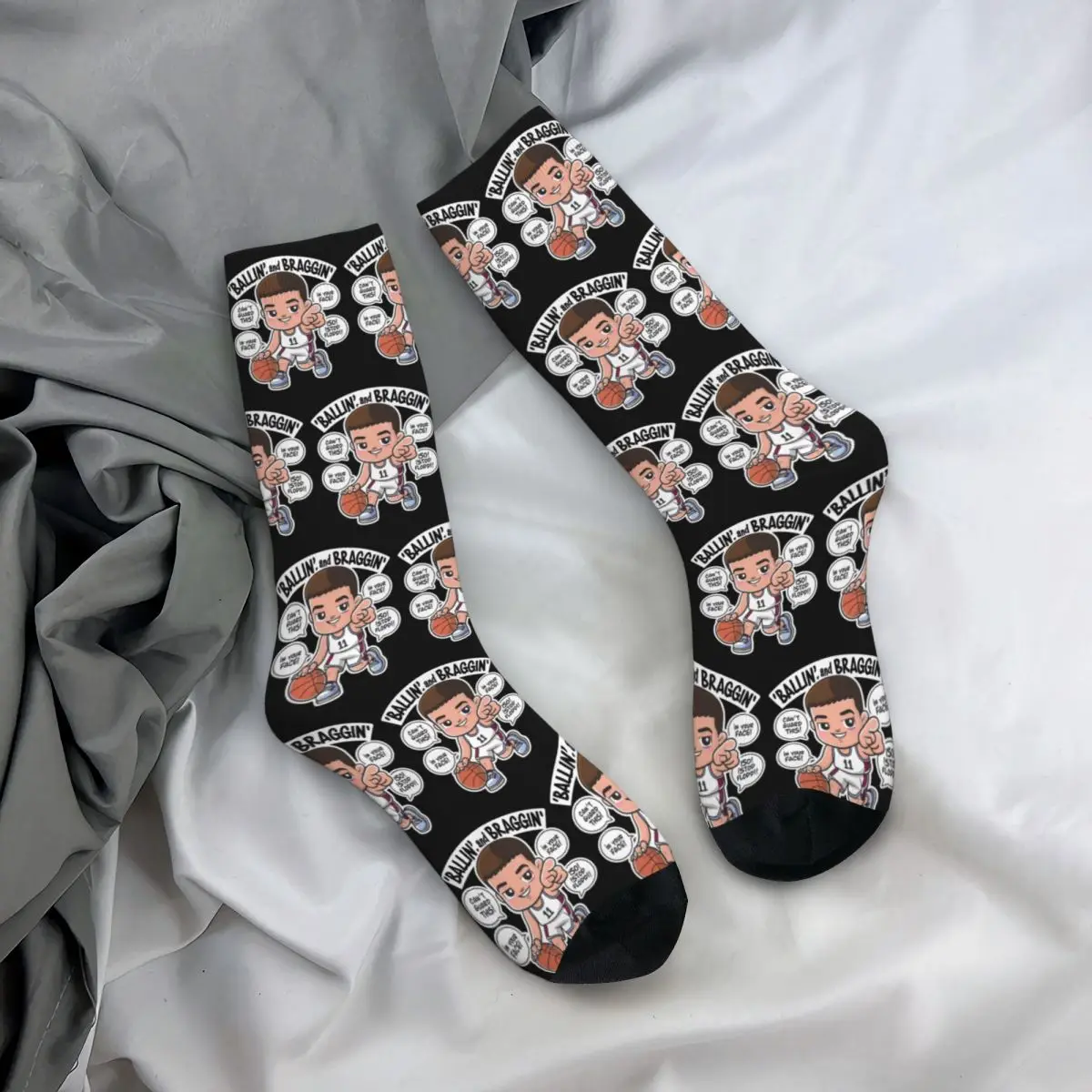 Ballin And Braggin - Kawaii Socks Harajuku Sweat Absorbing Stockings All Season Long Socks Accessories for Unisex Birthday