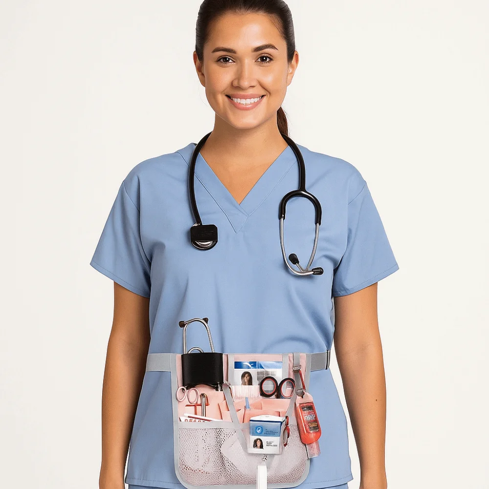 

Ремень-органайзер для кормления с несколькими отделениями, регулируемый эргономичный фартук для медсестры с держателем ленты, сумка для медсестры для медсестер