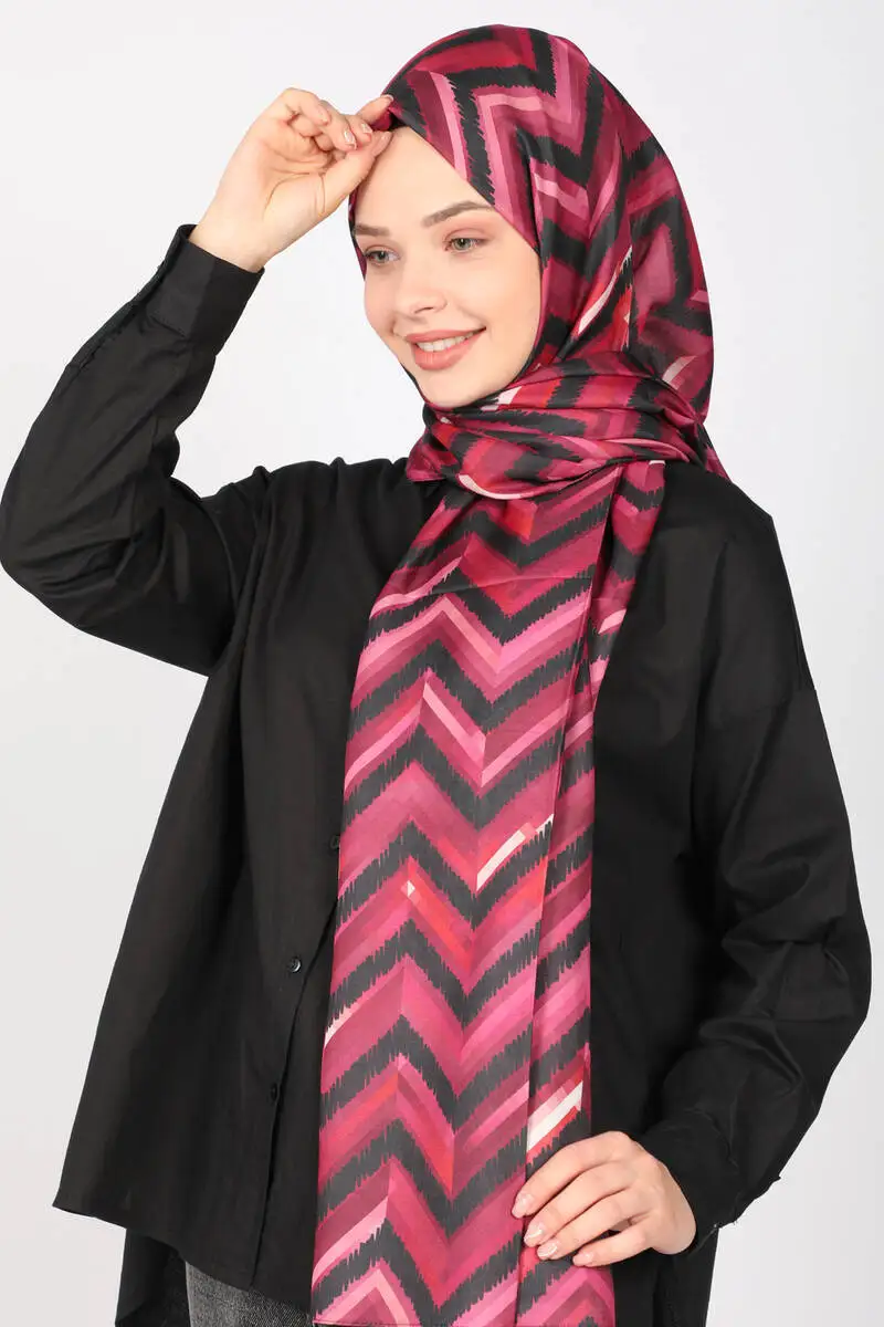 ShantuQ Chevron Pattern Soft to Twill Shawl Pink