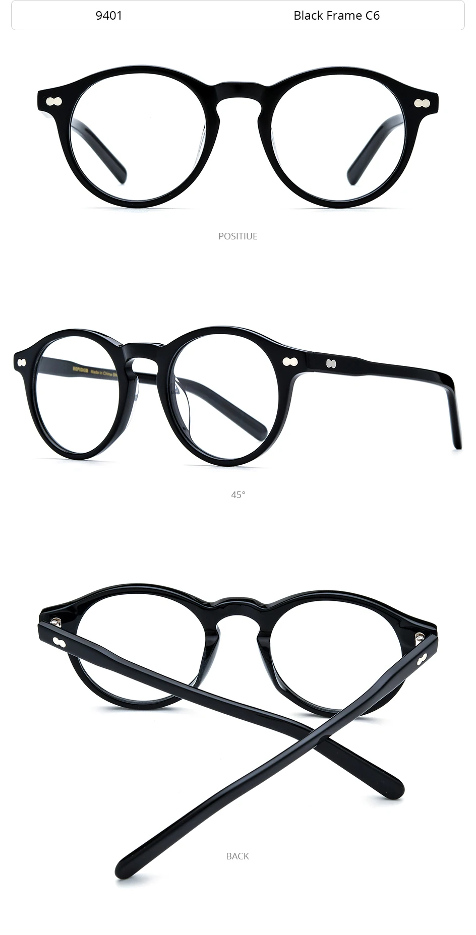 HEPIDEM Acetat-Brillengestell für Damen, 2025, neue runde Brillen, japanische handgefertigte Brillen für Herren, Johnny Depp Miltzen Brillen 9401 – Detail 12