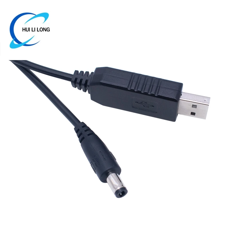 USB خط تعزيز الطاقة تيار مستمر 5 فولت إلى تيار مستمر 5 فولت 9 فولت 12 فولت تصعيد وحدة USB محول كابل محول 2.1x5.5 مللي متر ذكر موصل محول
