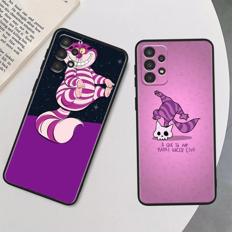 Disney Alice in Wonderland Black Phone Case For Samsung Note 8 9 10 20 Plus Lite Ultra M14 30 32 53 54 60 62 80 S Soft Cover