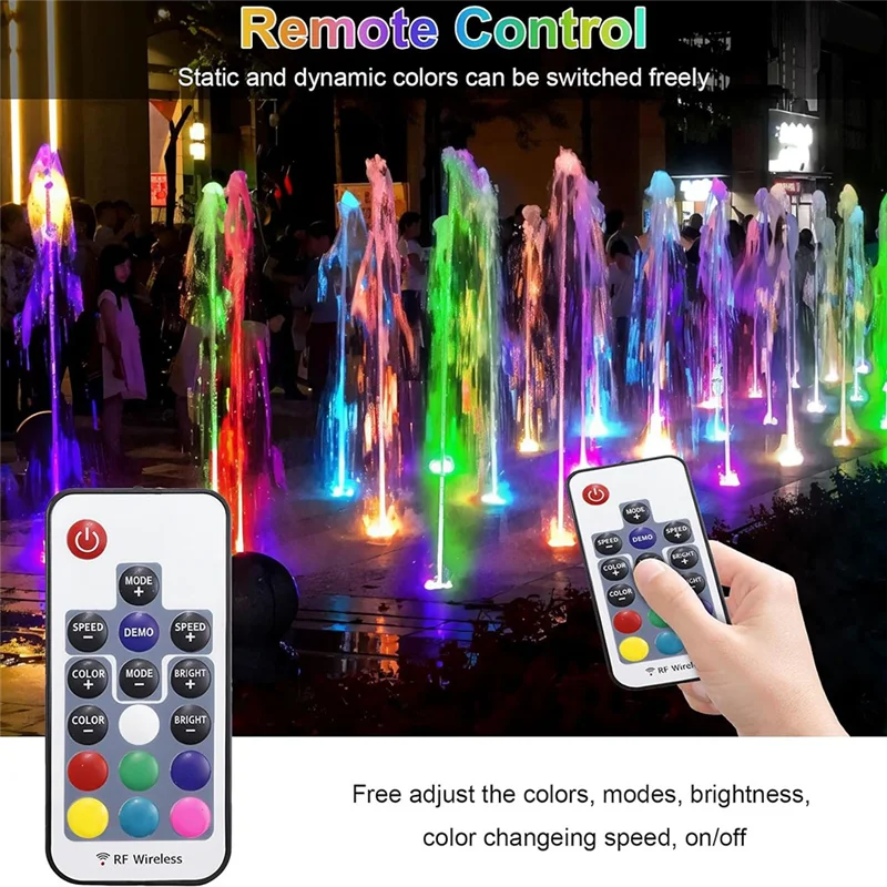 

Underwater Pond Lights, Submersible Led Fountain Lights With Timer, Waterproof, US Plug-A98U