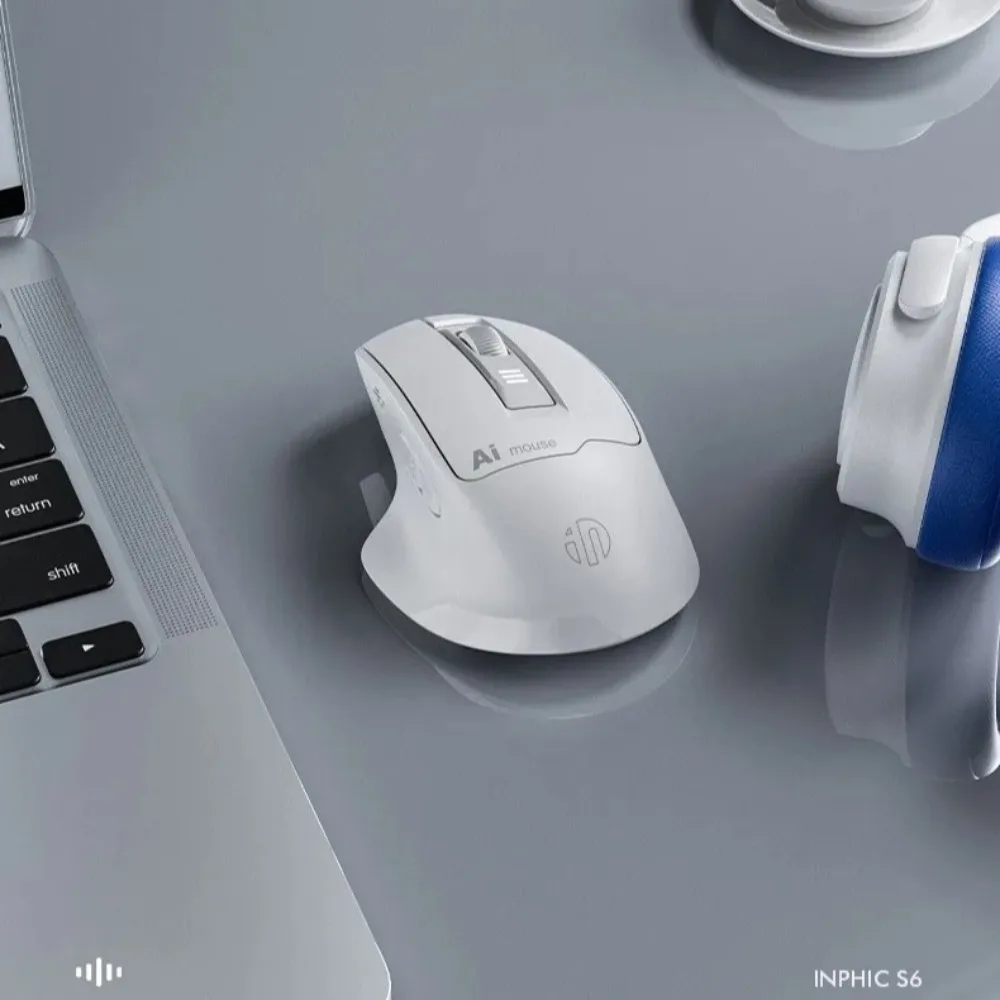 INPHIC S6 AI Voice Control Mouse Silent Wireless Dual-Mode Ergonomic PC Accessories Rechargeable Long Battery Life Office Mouse