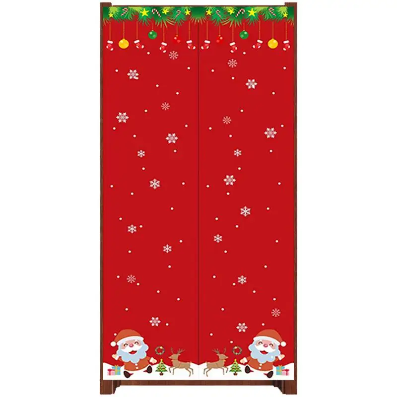 Christmas Blessings Door Curtain Santa Claus Snowflake Decorative Curtain Thicken coldproof soundproof printed door curtain