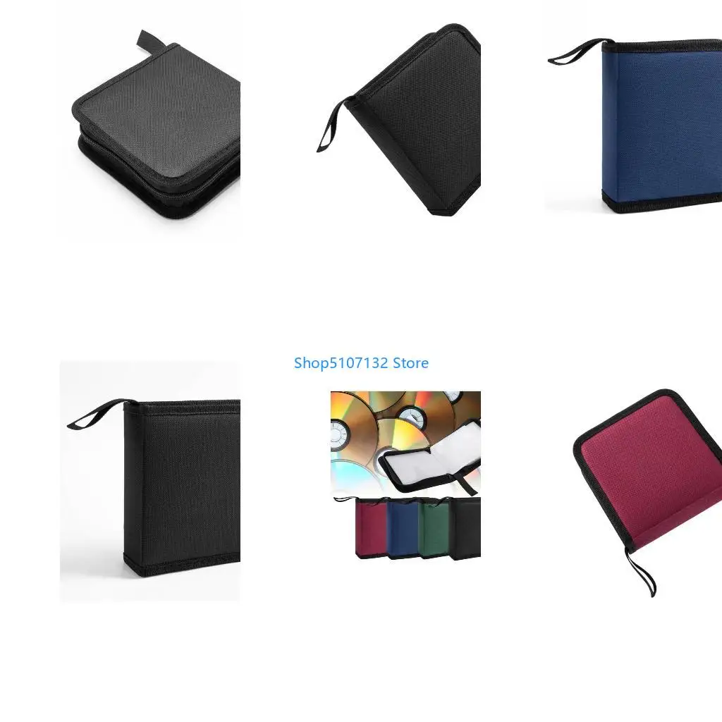 87HD Classical Design 40-Pocket CDs Organiser Oxford Cloth Bag for Protecting Discs in Car for Various Interior Styles