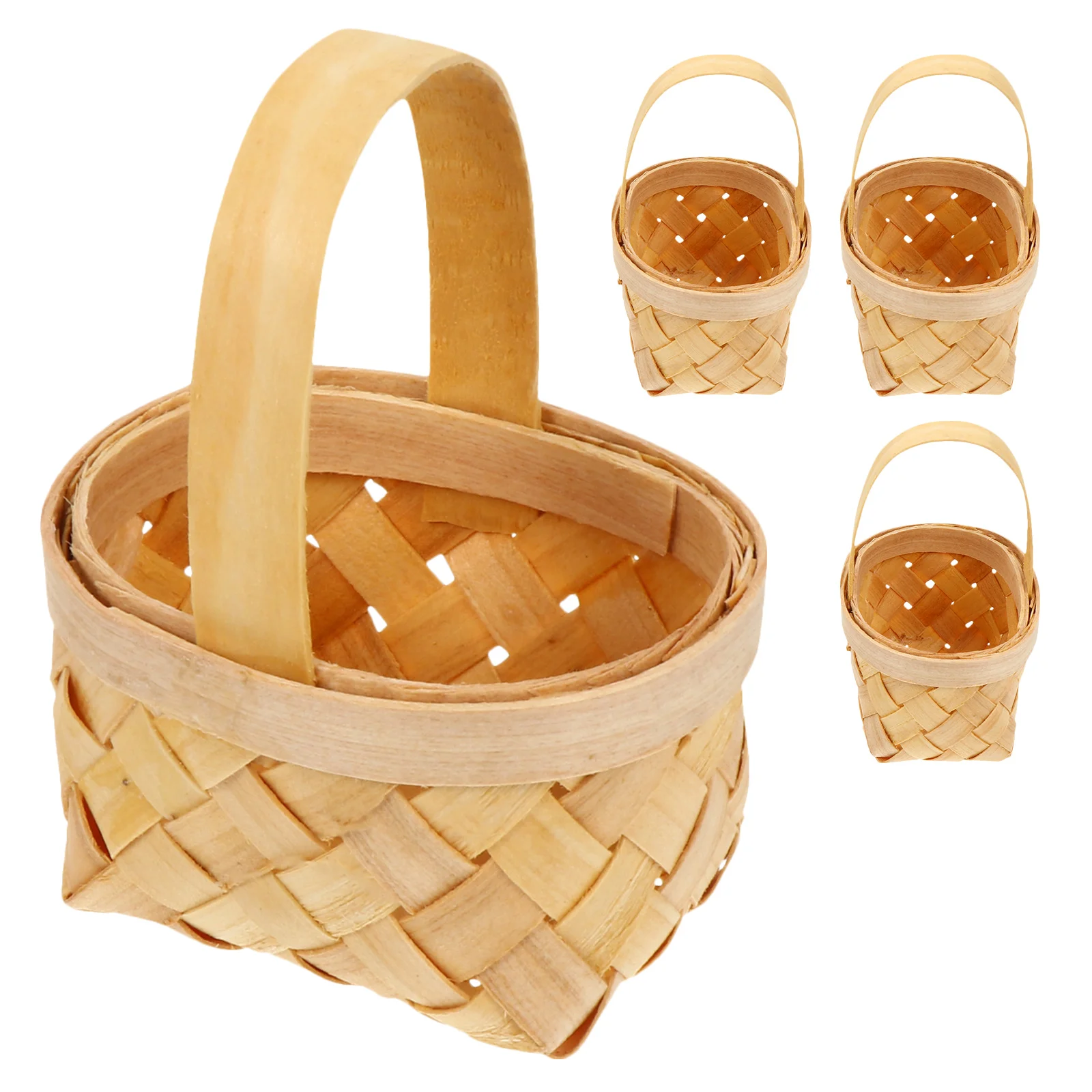 

4Pcs Handwoven Flower Basket Sets Environment-Friendly Storage Container Wedding Party Home Decoration